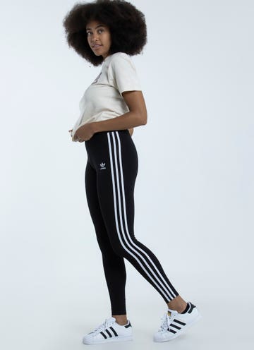adidas Originals womens 3-Stripes Tights Black/White 2X at  Women's  Clothing store