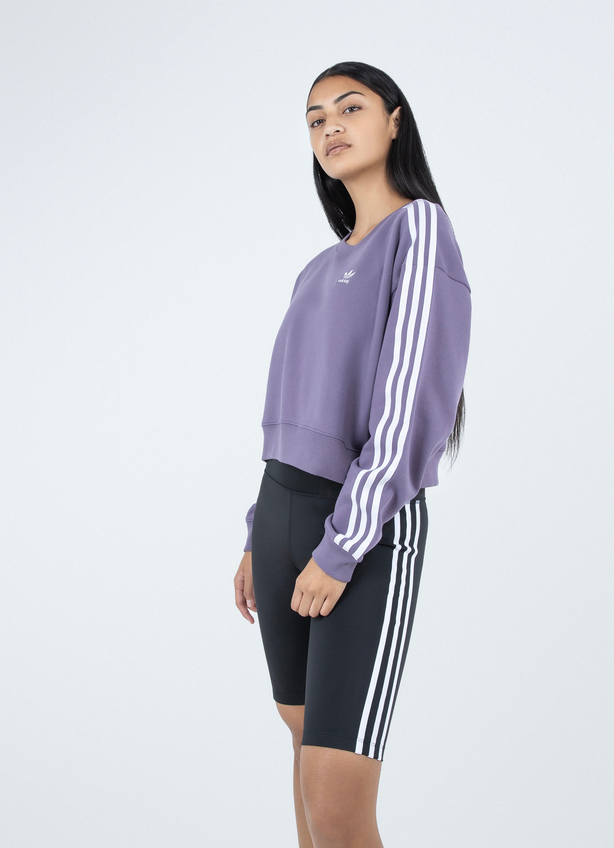 Adidas W FI 3S CREW pull de sport femme violet