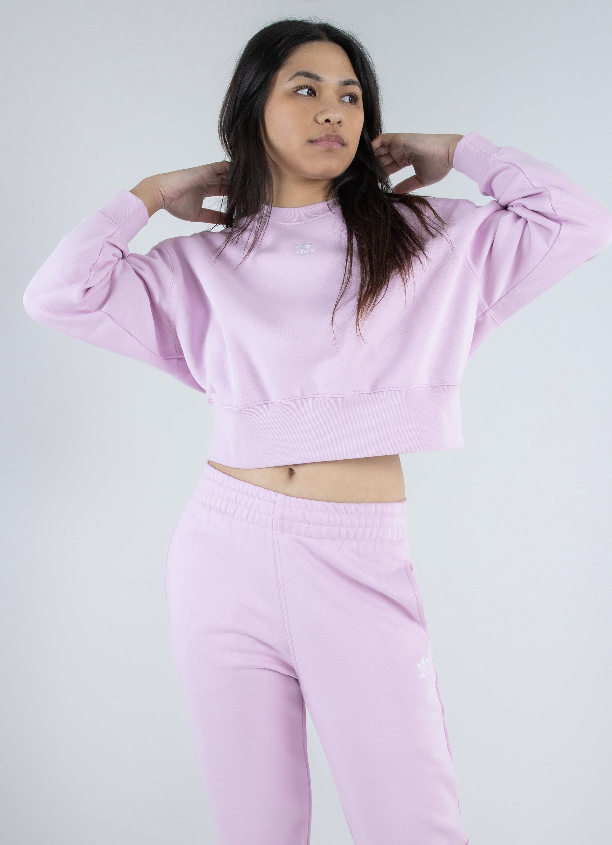 Originals adicolor cropped outlet hoodie in purple