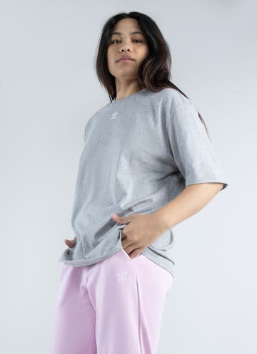 Adidas MEDIUM GREY HEATHER/WHITE Women's Essentials Leggings, US Medium 