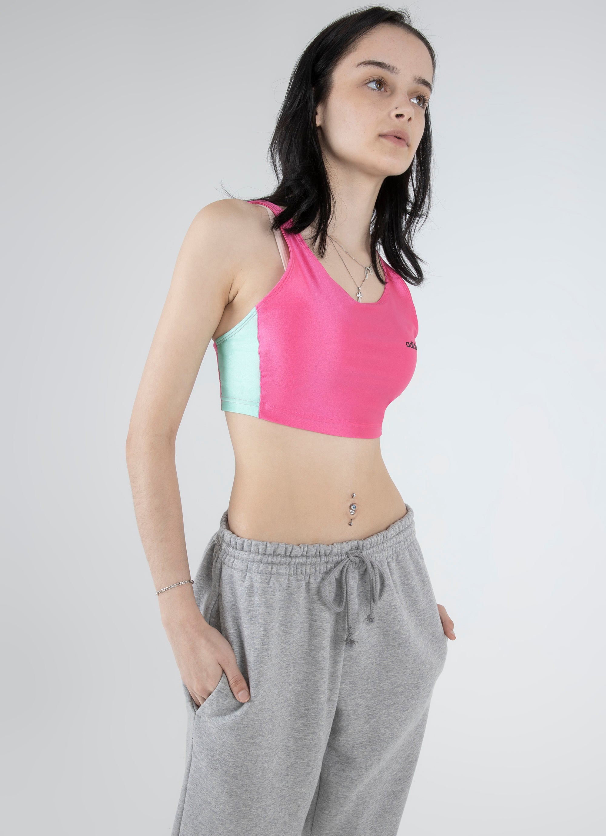 Adidas clearance pink crop