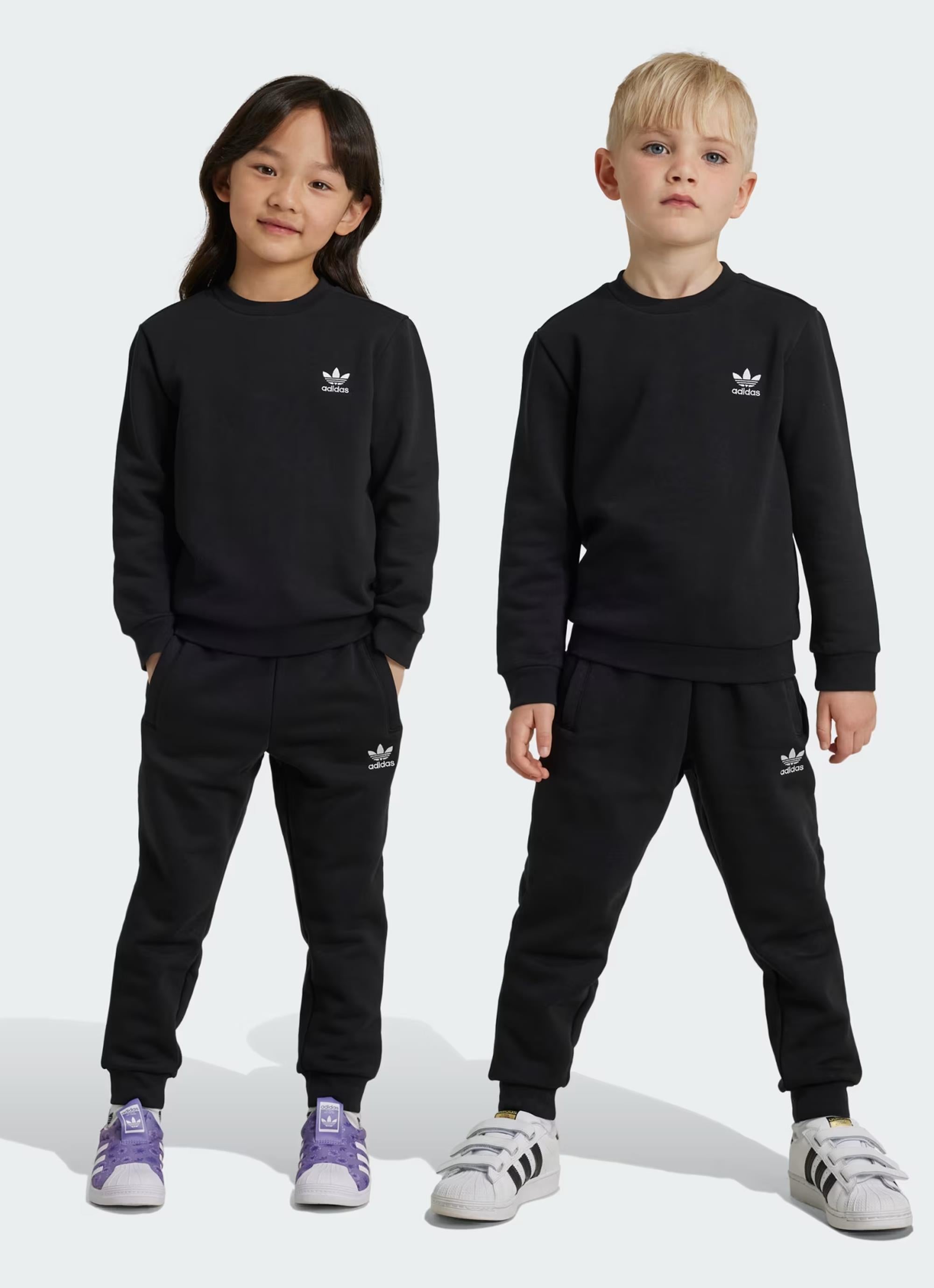 Adidas Originals Crew Set Kids in Black Red Rat