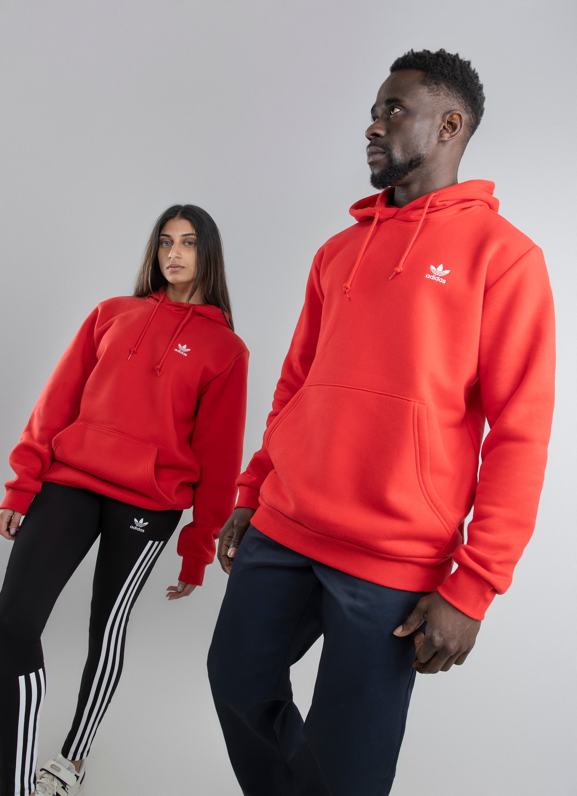 Adidas Originals Trefoil Essentials Hoodie in Red Red Rat