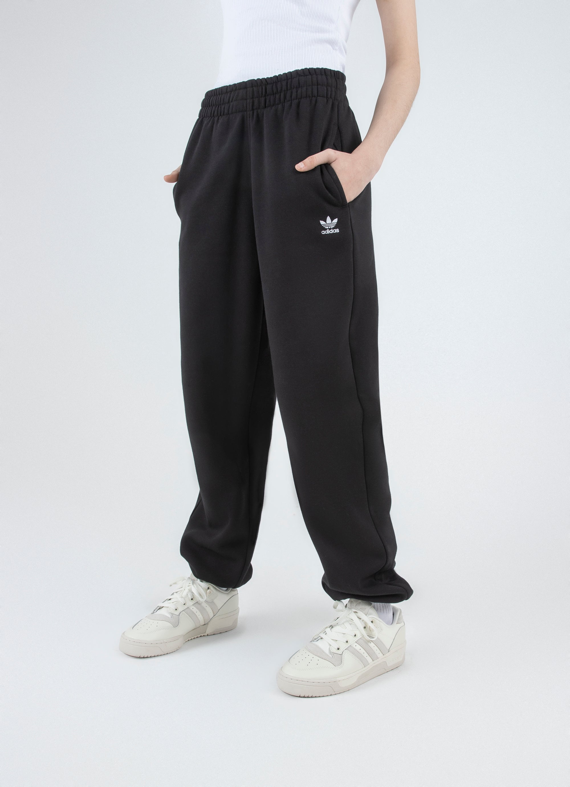 Adidas originals 3d trefoil logo cuffed joggers outlet in black