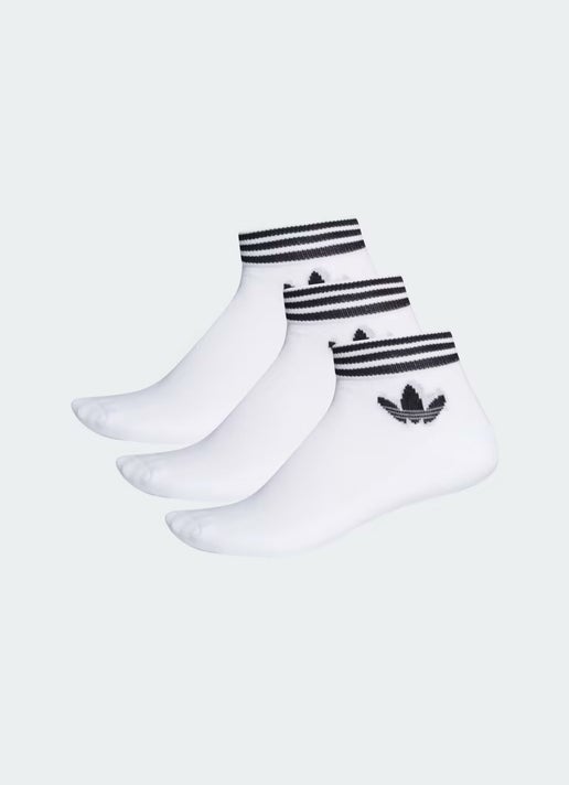 Adidas Originals Island Club Trefoil Ankle 3-pairs Socks in White | Red Rat