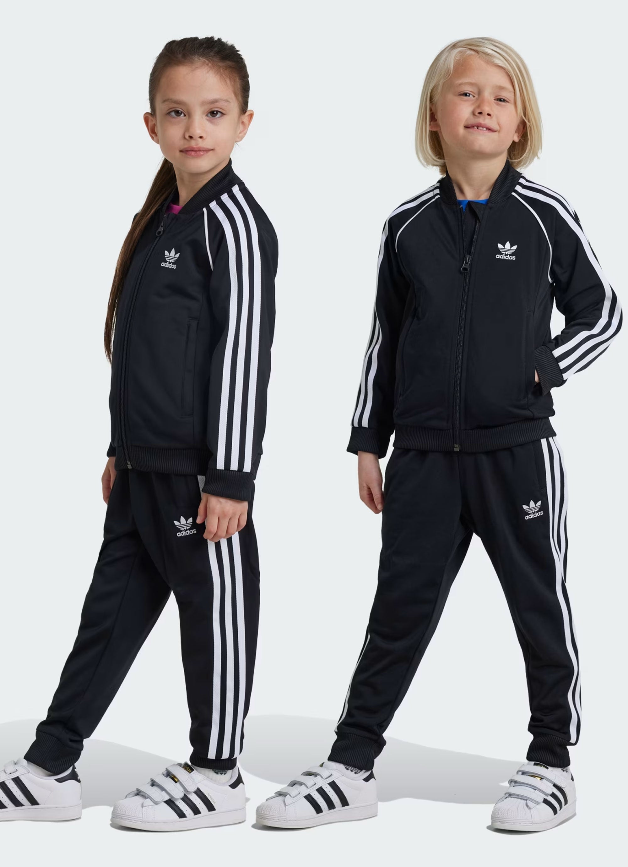 Adidas Originals Superstar Tracksuit Set Kids in Black Red Rat