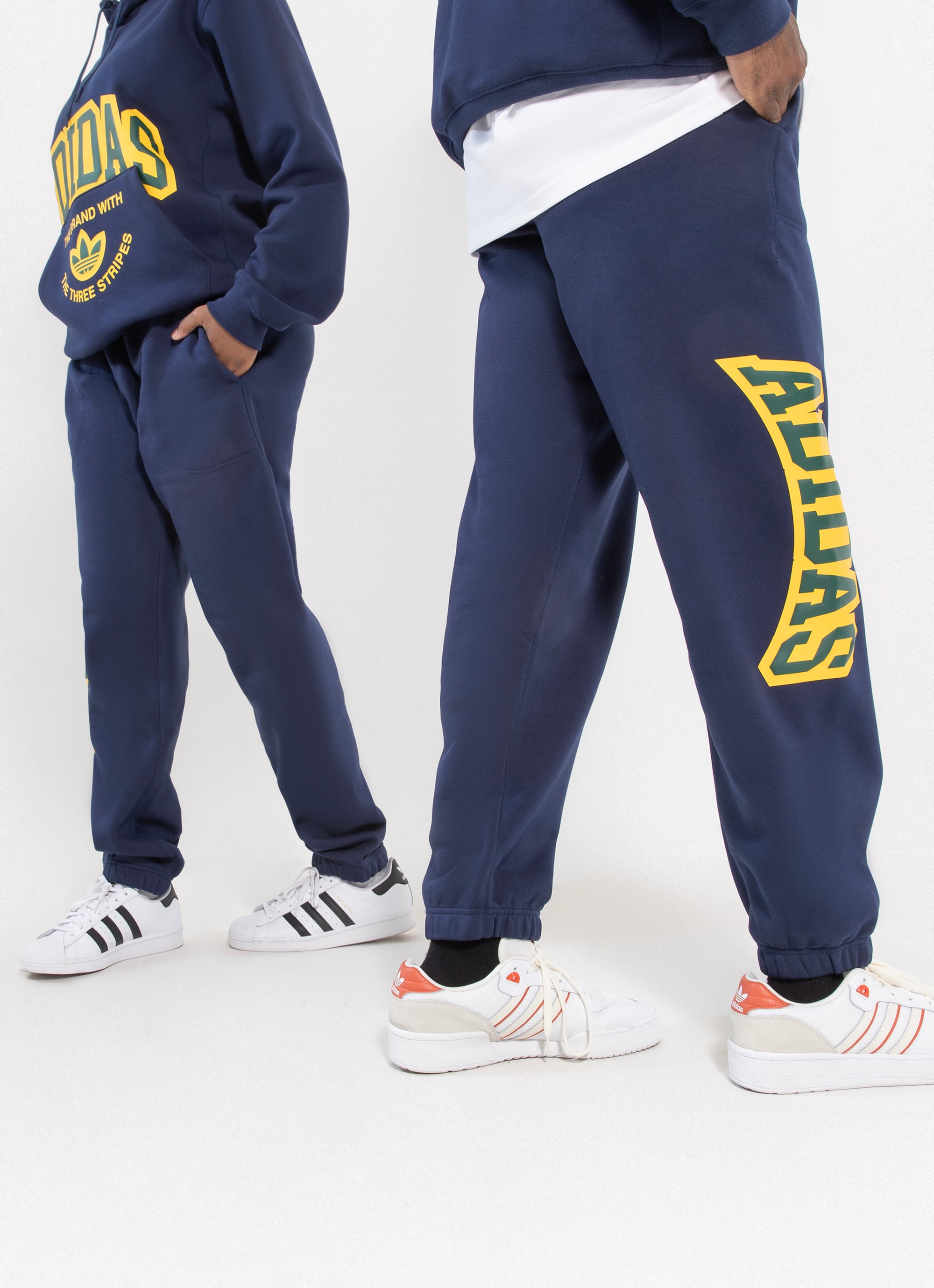 Adidas navy blue sweatpants on sale