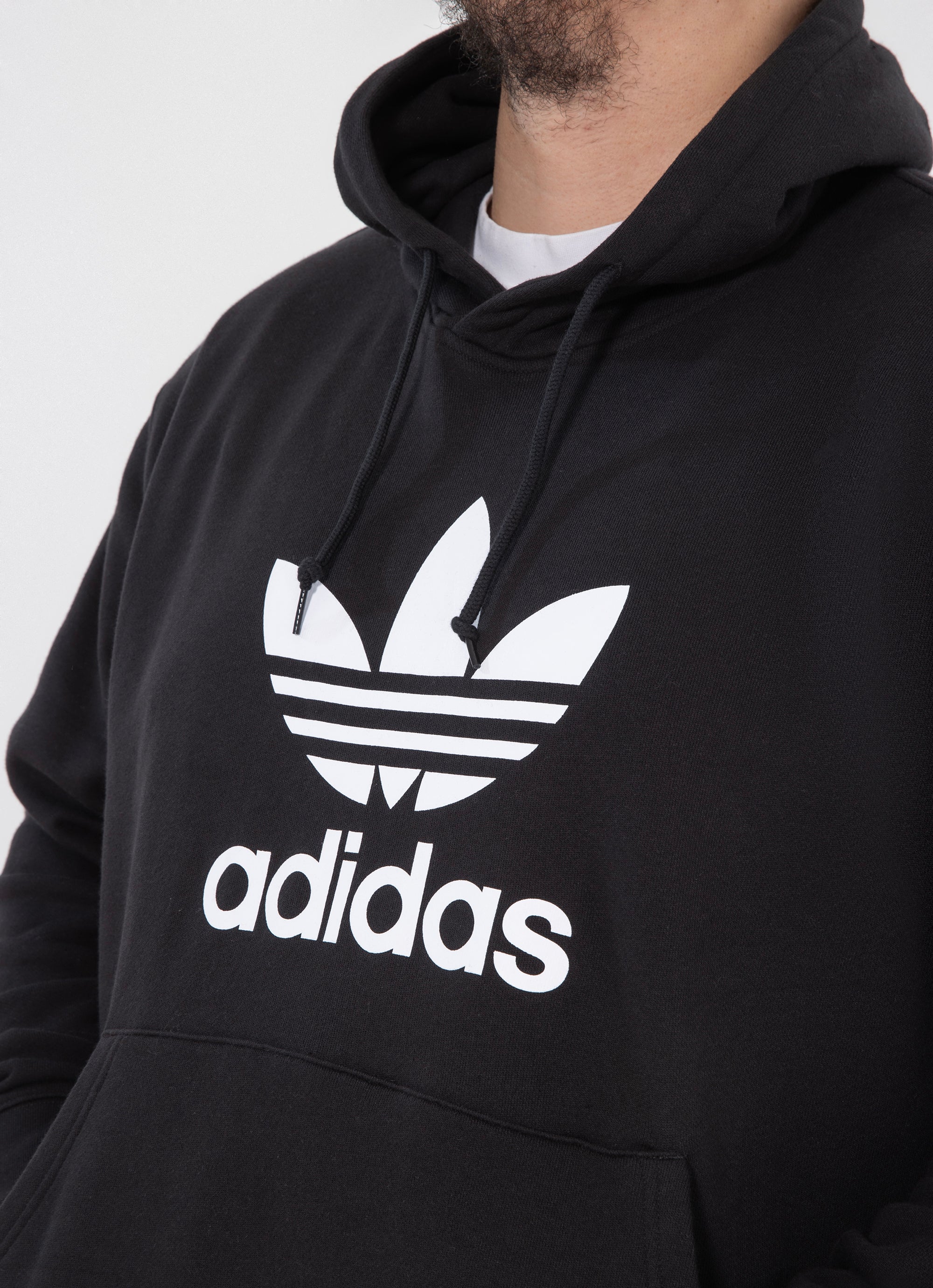 Adidas Sportswear Trefoil Hoodie Big Tall in Black Red Rat