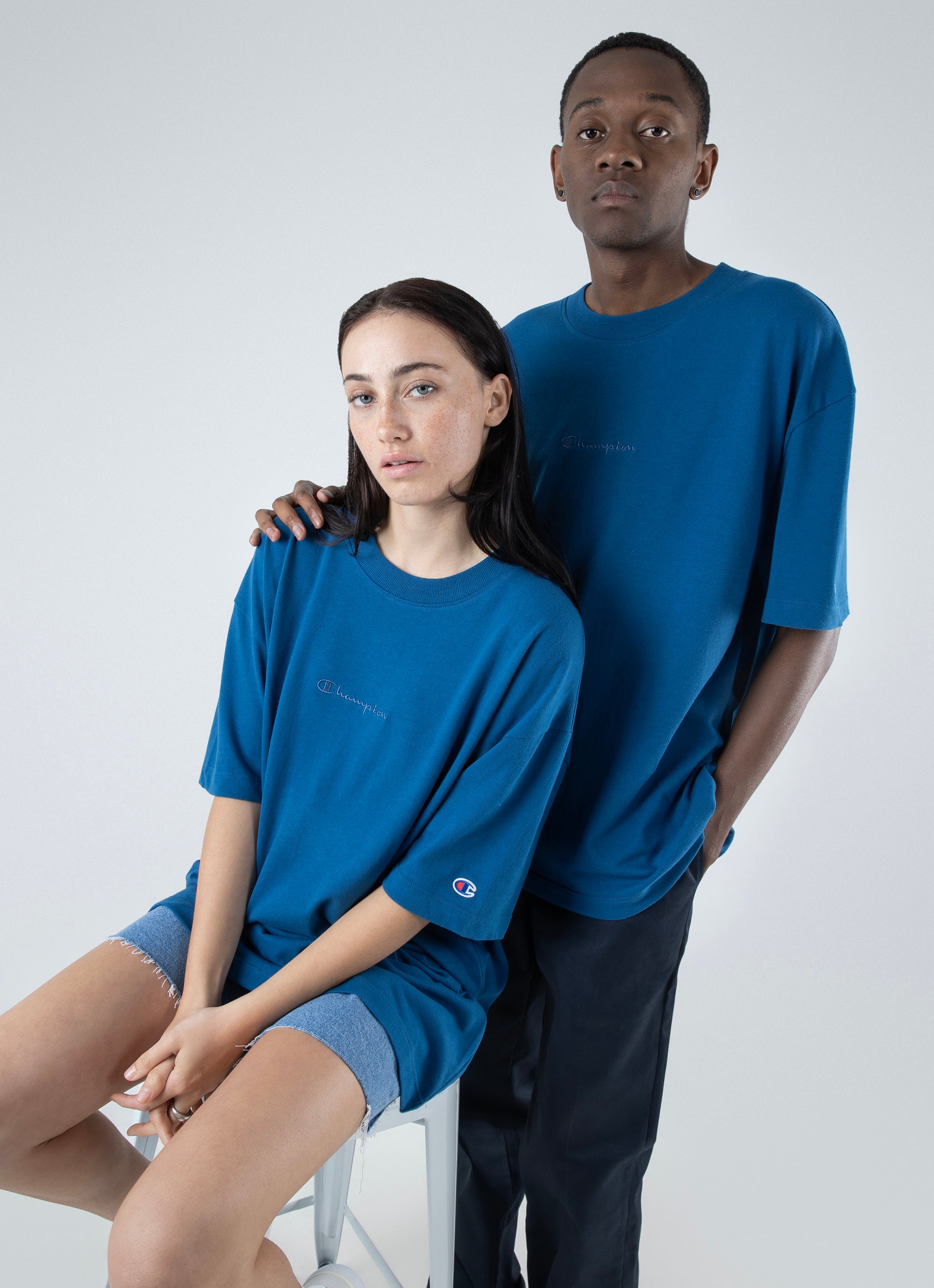 Champion heritage outlet tee blue