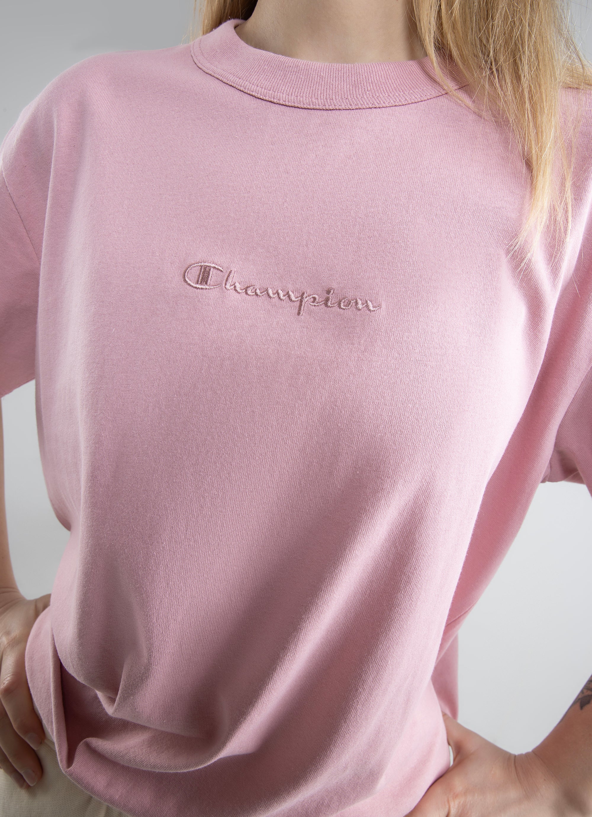 Womens pink champion on sale crewneck