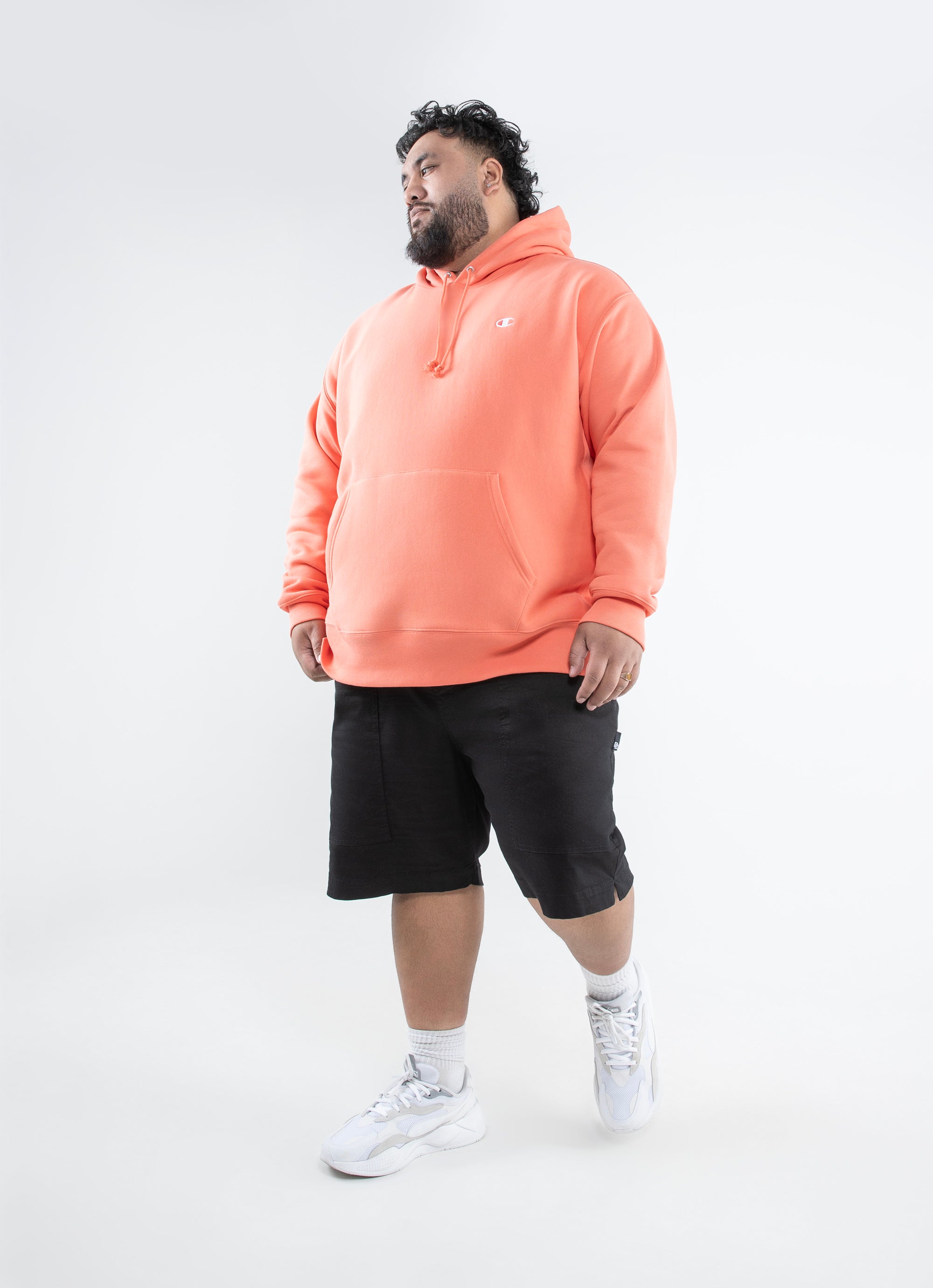 Champion Reverse Weave Hoodie Big Tall in Orange Red Rat