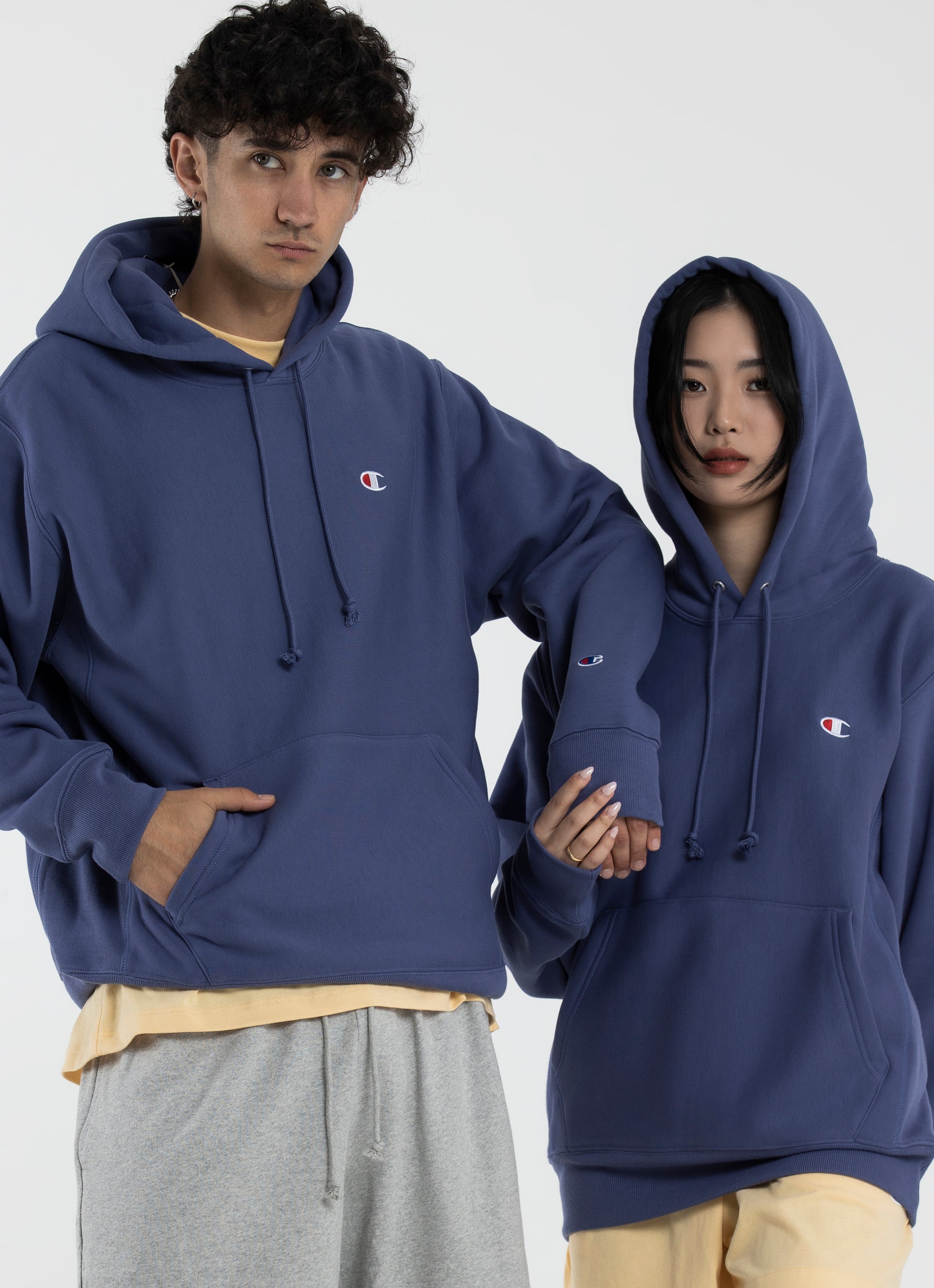 Navy blue store champion hoodies