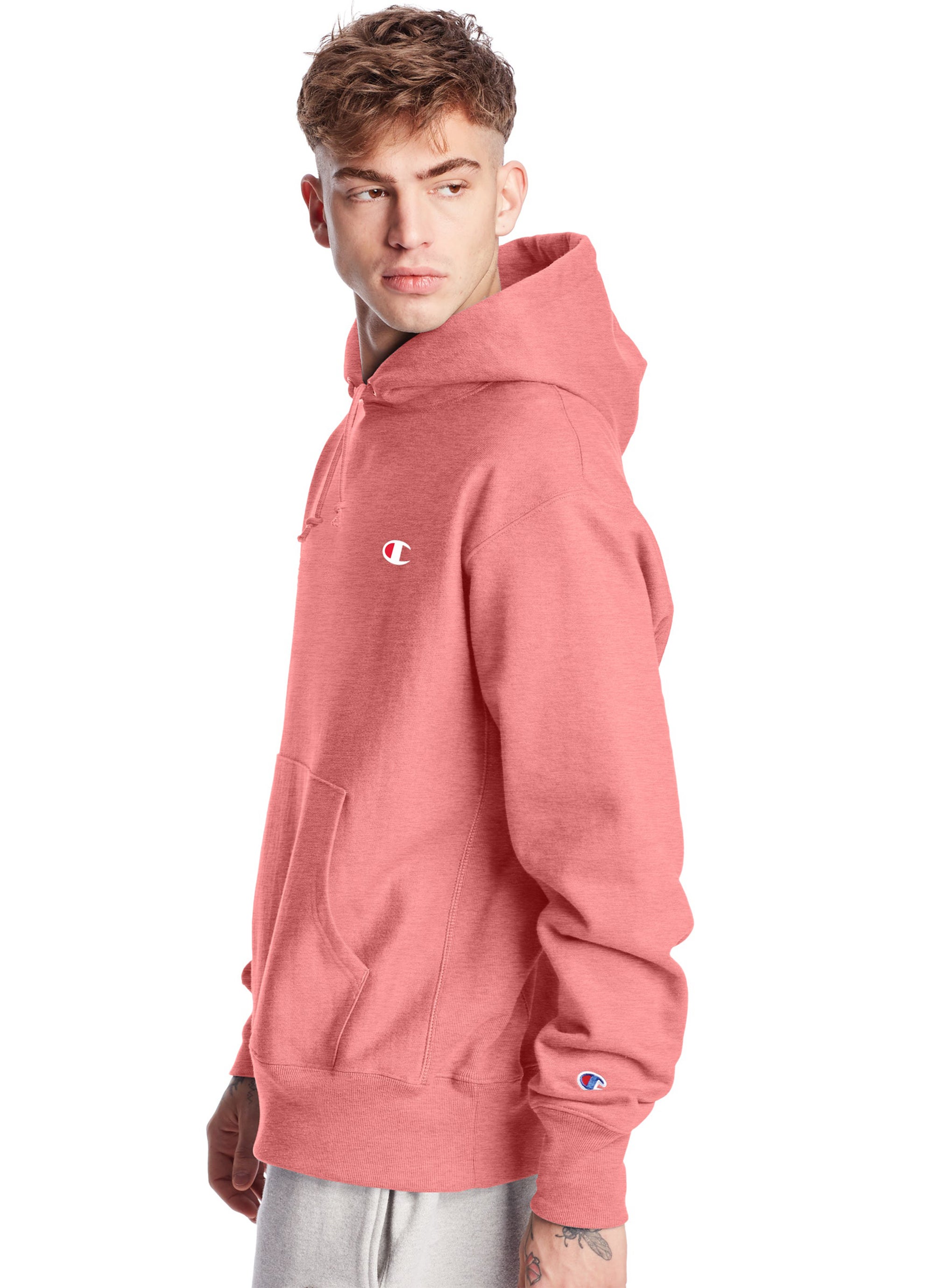 champion pink reverse weave hoodie