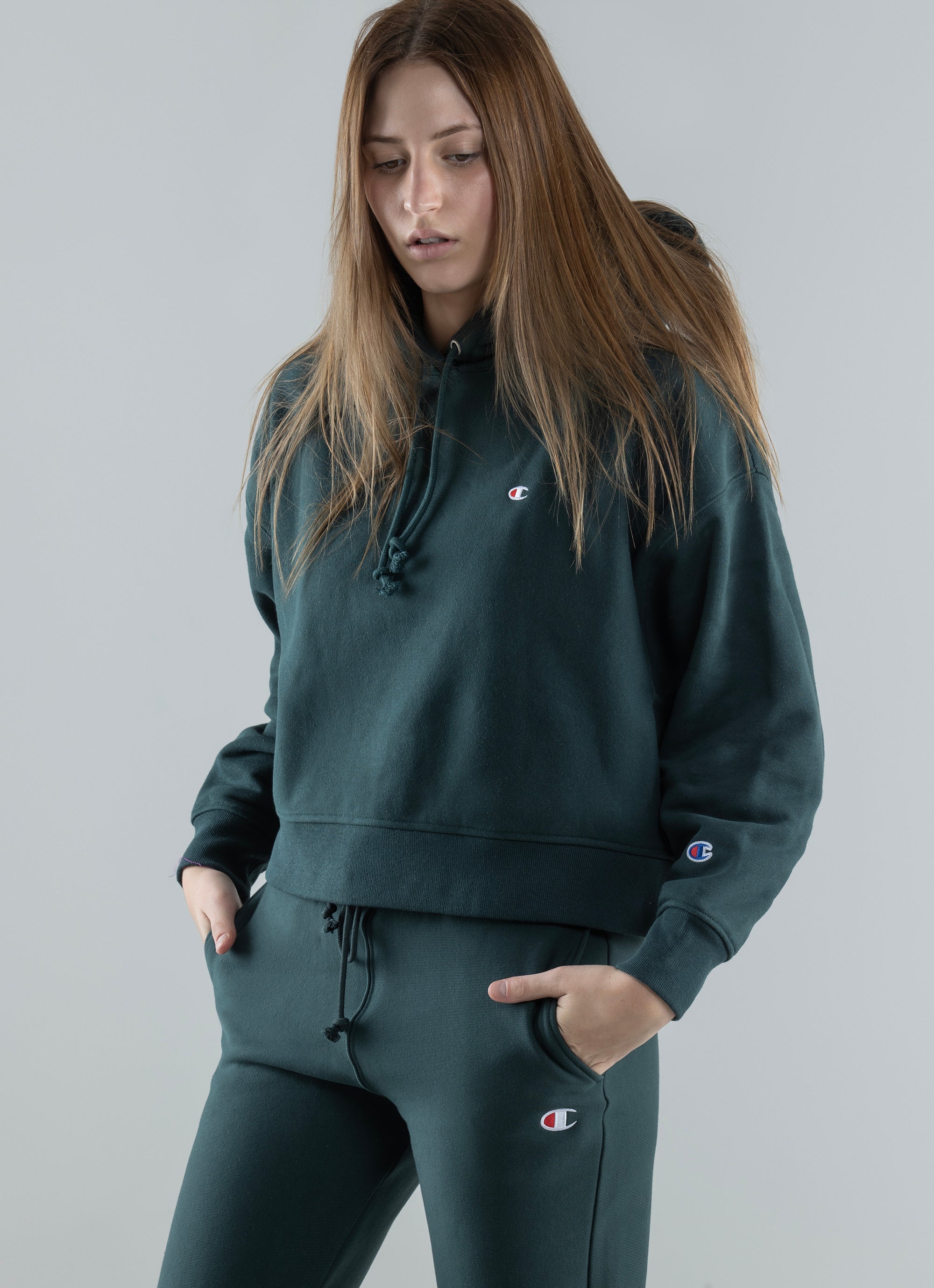 Champion hoodie hot sale womens green