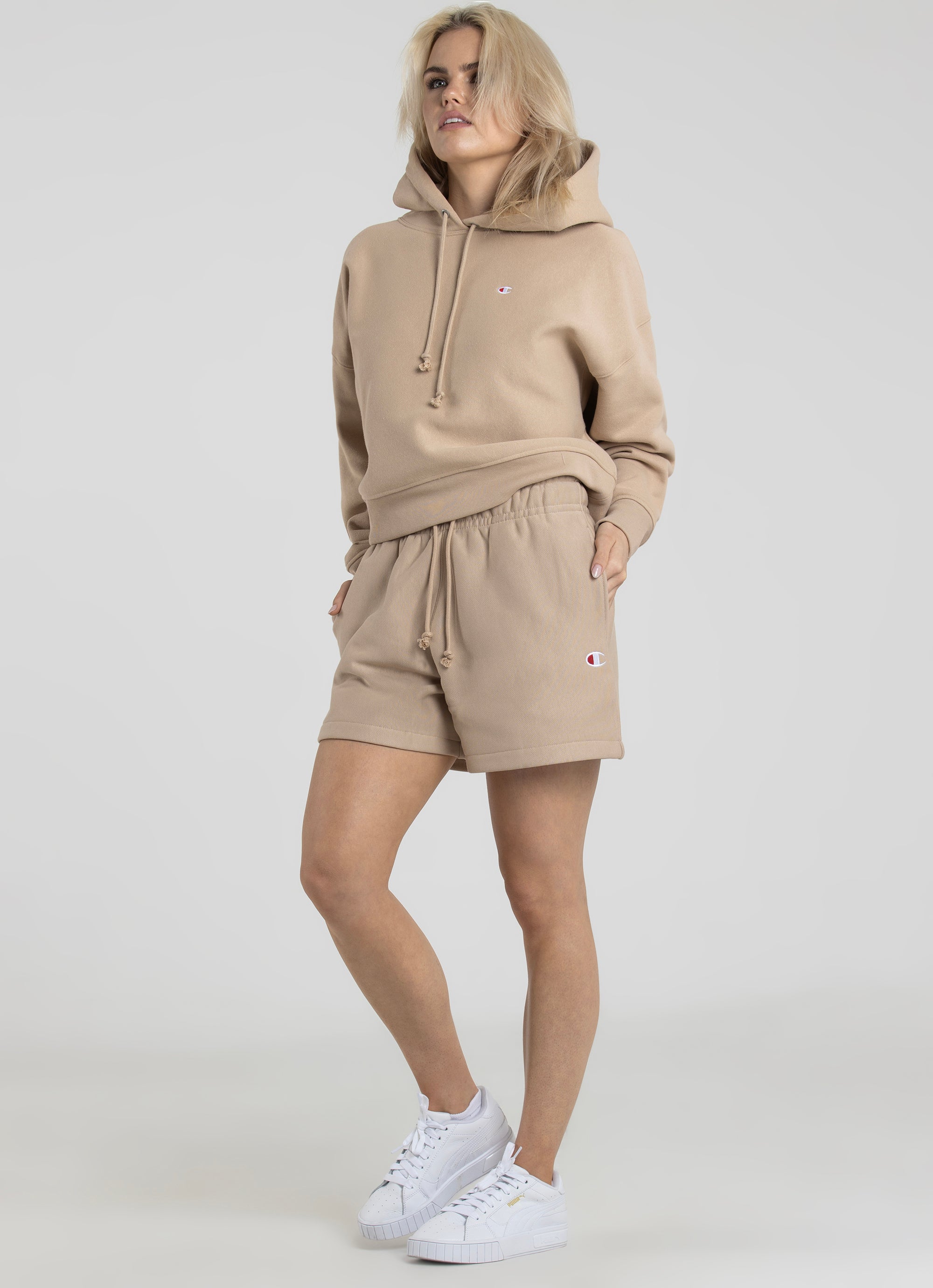 Beige champion 2024 hoodie womens