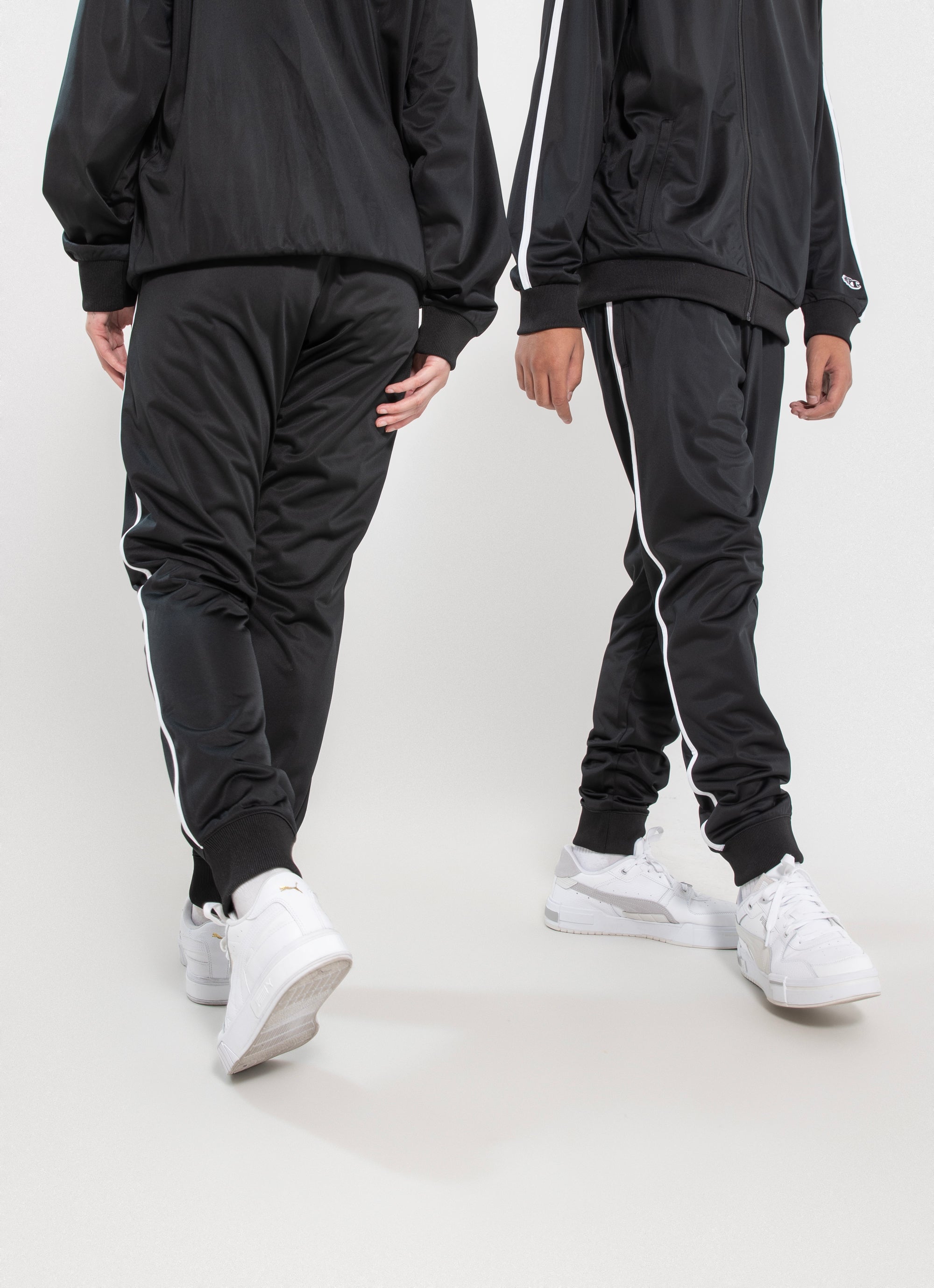 Champion Track Skinny Jogger in Black Red Rat