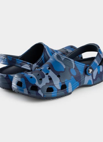 blue camo crocs