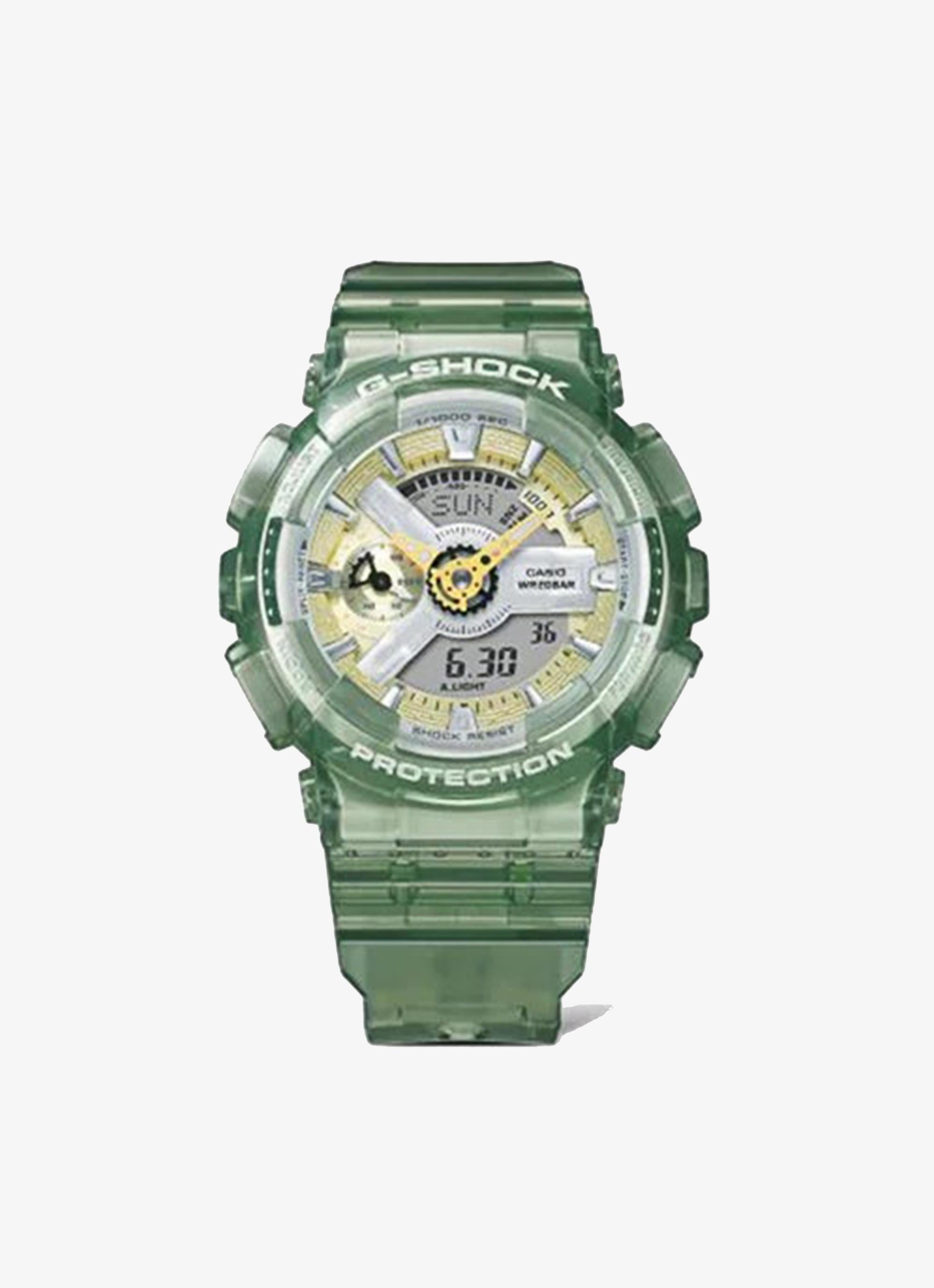 G shock Gmas110gs 3a Digital Analogue Watch in Green Red Rat