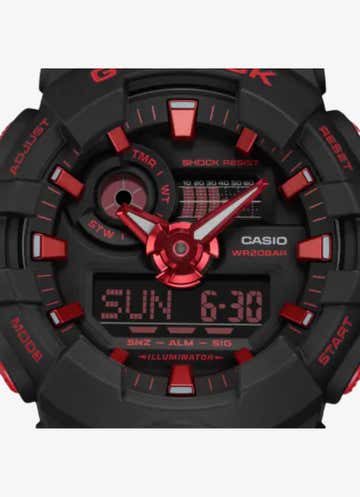 G shock black online and red