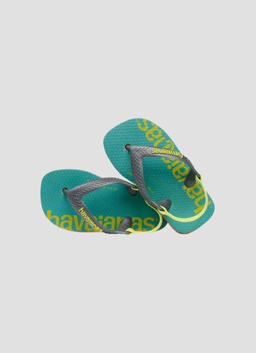 Havaianas baby size 17-18 green Brazil sling back thongs shoes flip fl