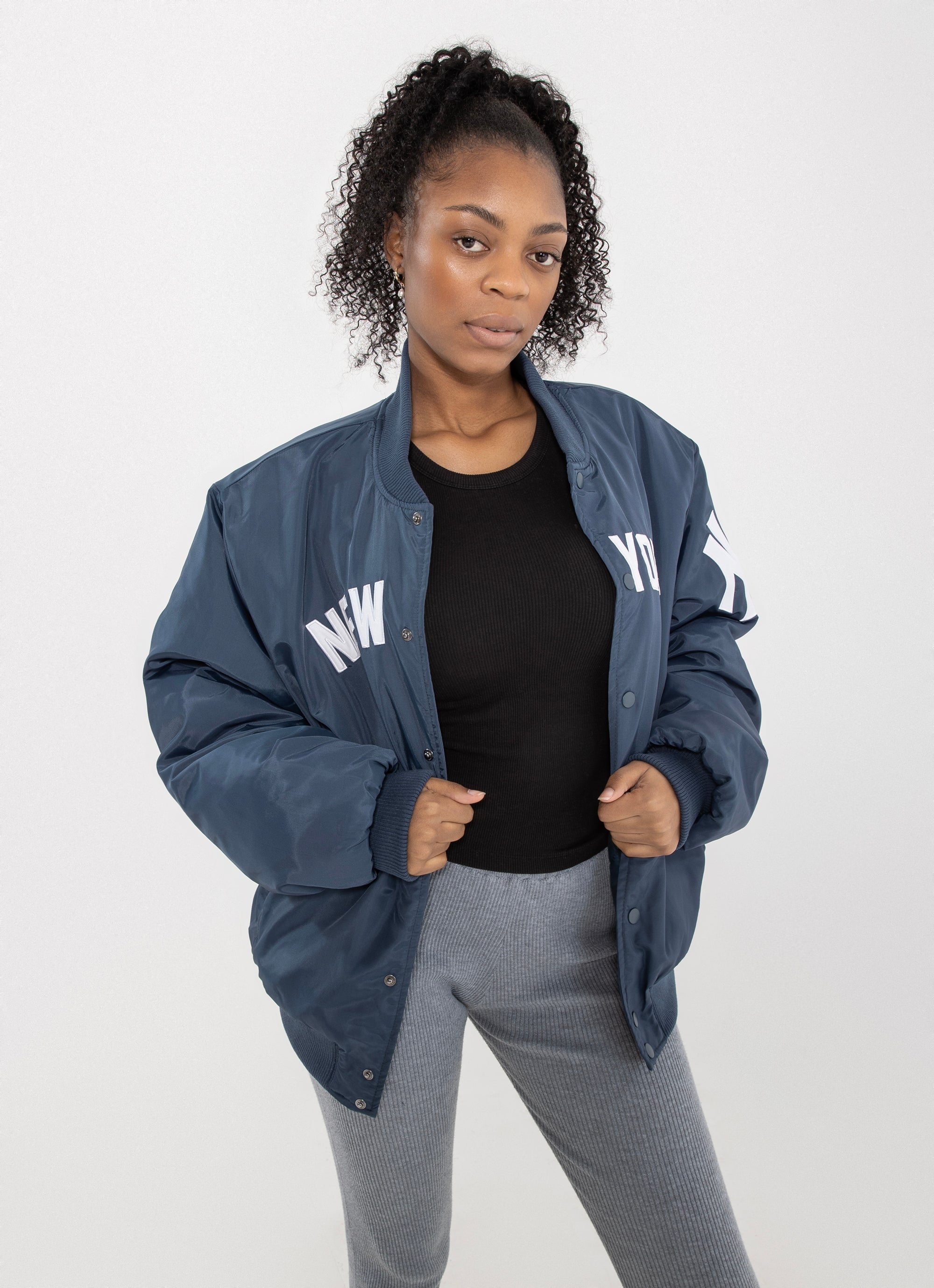 Majestic Mlb New York Yankees Varsity Jacket in Blue Red Rat