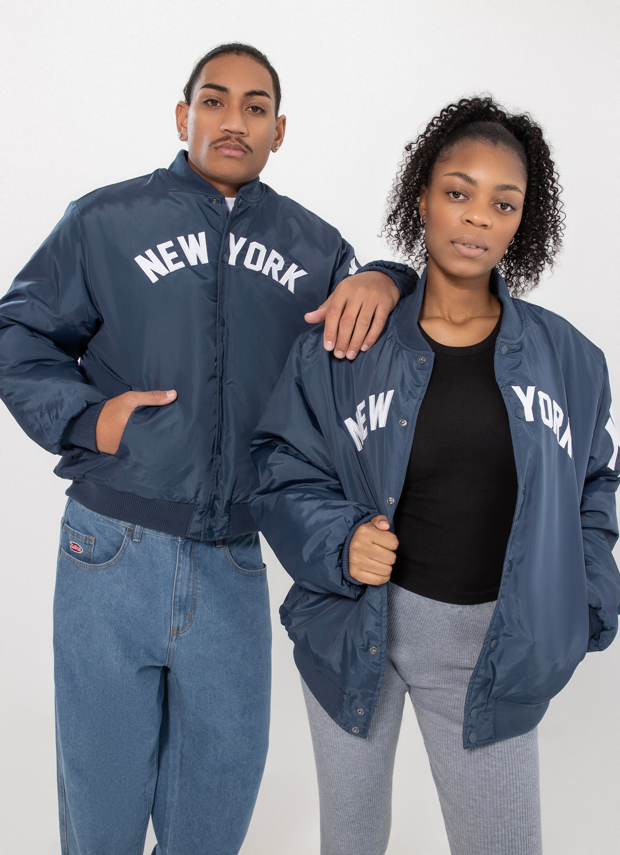 Majestic Mlb New York Yankees Varsity Jacket in Blue Red Rat