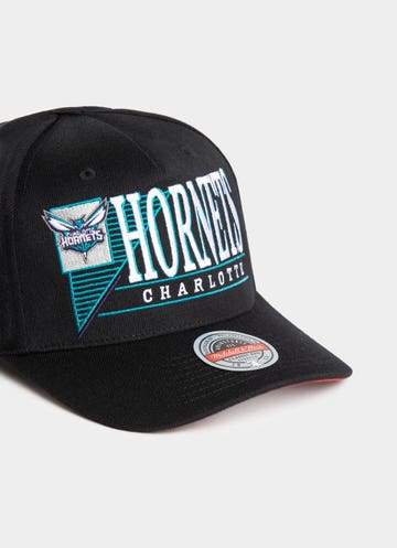 Mitchell & Ness Charlotte Hornets Black Satin Undervisor Adjustable  Snapback Hat