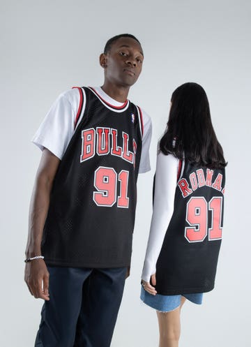 dennis rodman black bulls jersey