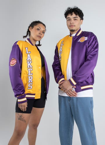 Purple New Era NBA LA Lakers Bomber Jacket