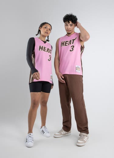 SHAQ ONEAL MIAMI HEAT Jersey NBA BOYS/YOUTH MITCHEL & NESS PINK MULTI