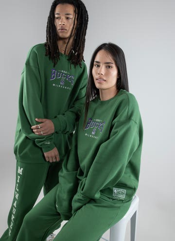 Youth Mitchell & Ness Retro Logo Milwaukee Bucks Hooded Sweatshirt