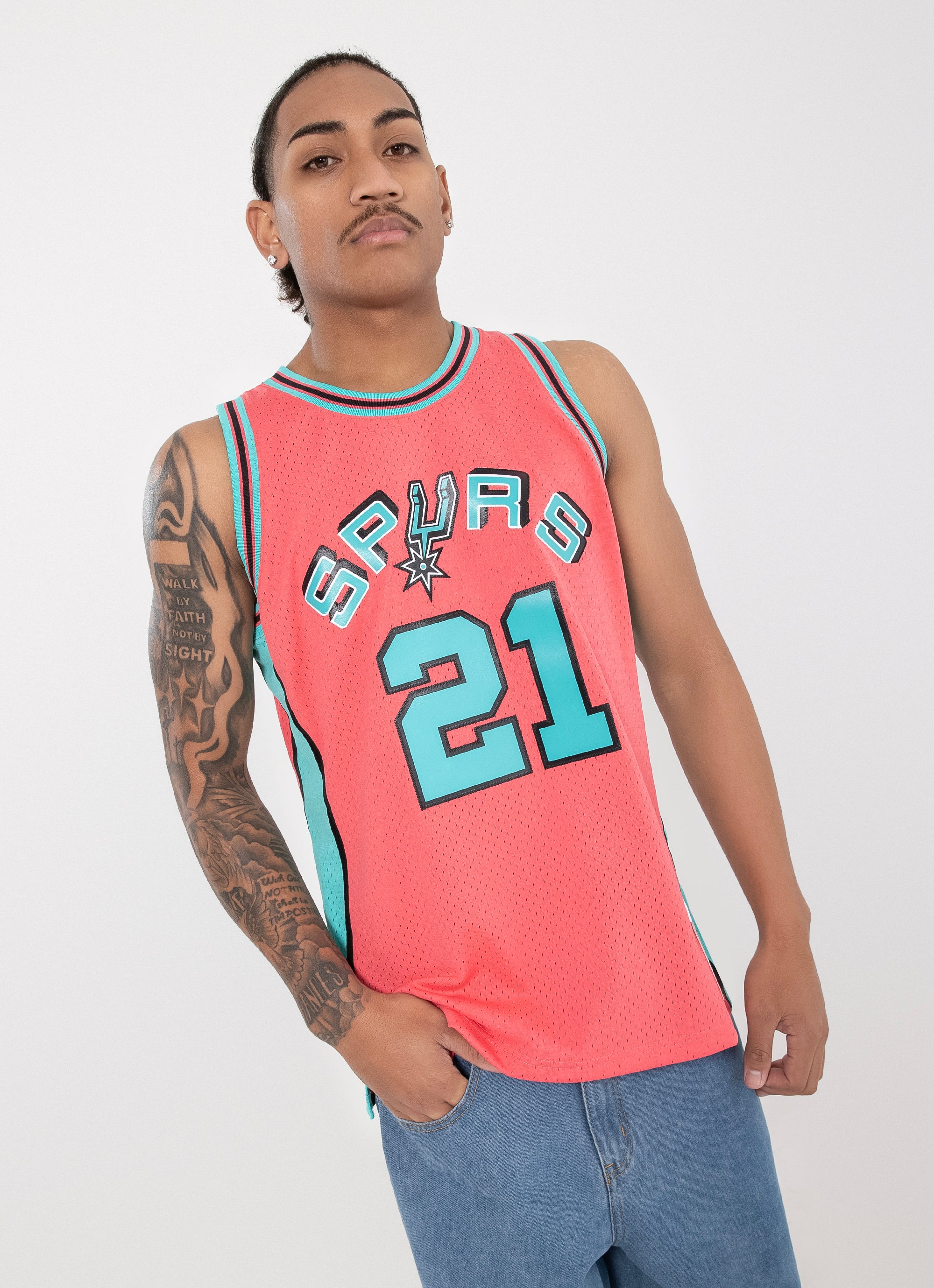 Mitchell & Ness Nba San Antonio Spurs Tim Duncan 98-99 Swingman Jersey in  Pink | Red Rat