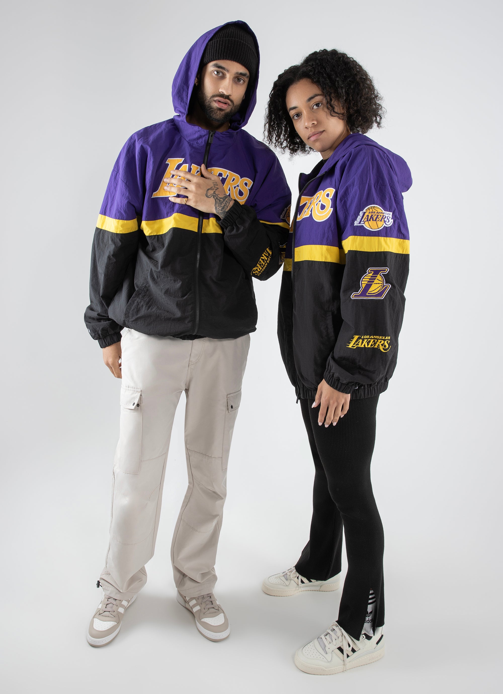 Men's Windbreaker New Era NBA Track Jacket Los Angeles Lakers Unisex Black