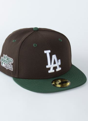 New Era Mlb 59fifty Los Angeles Dodgers Fitted Cap in Brown