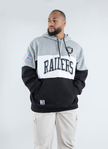 Men's Black/White Las Vegas Raiders Big & Tall Pullover Hoodie