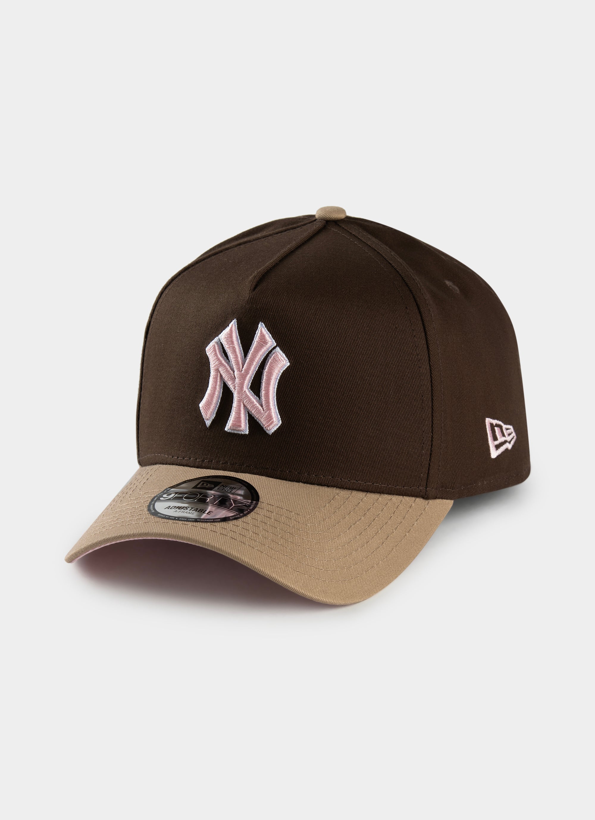 New Era Mlb 9forty A frame New York Yankees Premium Wheat Snapback Cap in Black Red Rat