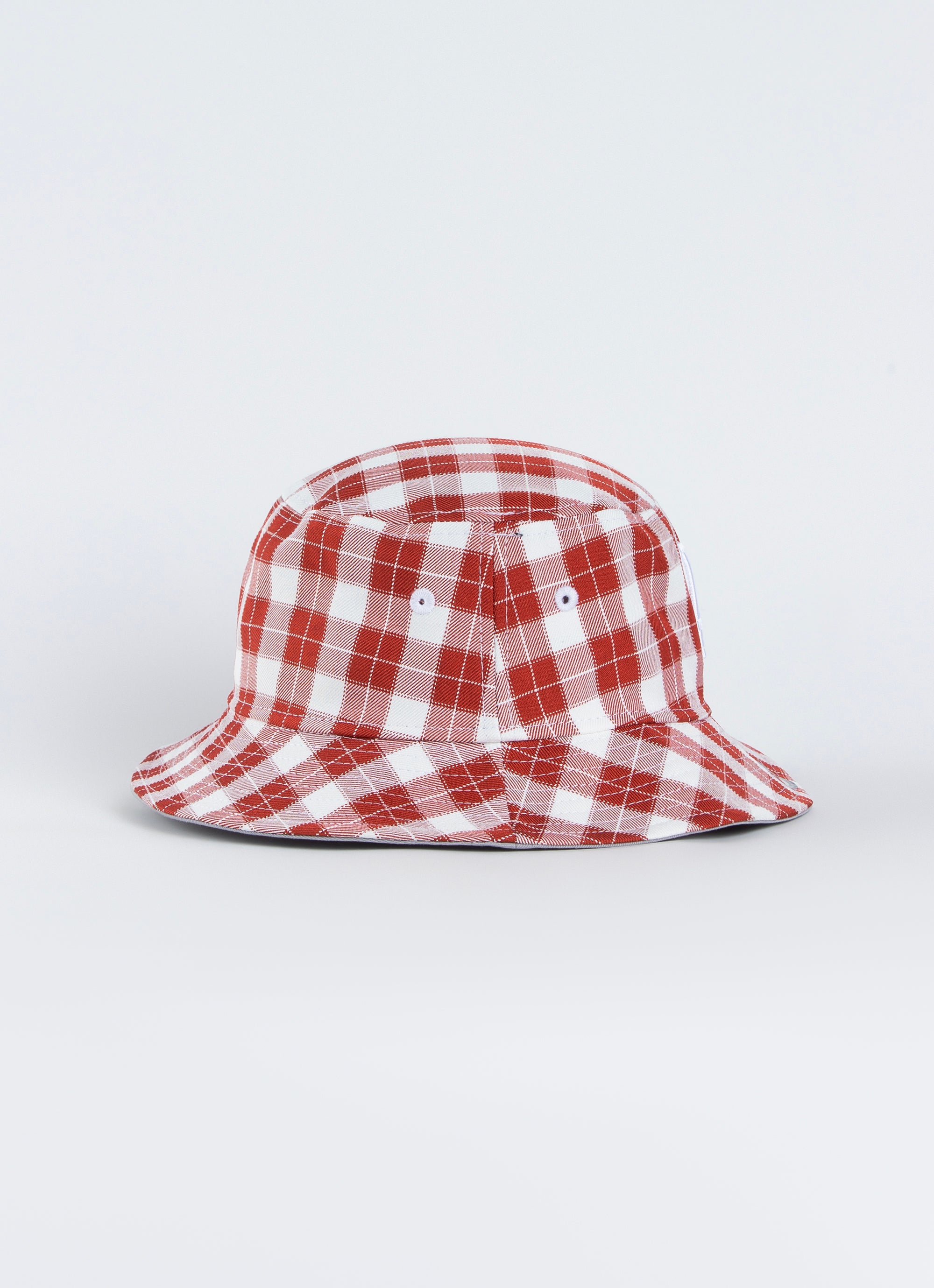 New Era Mlb Los Angeles Dodgers Plaid Bucket Hat in Red