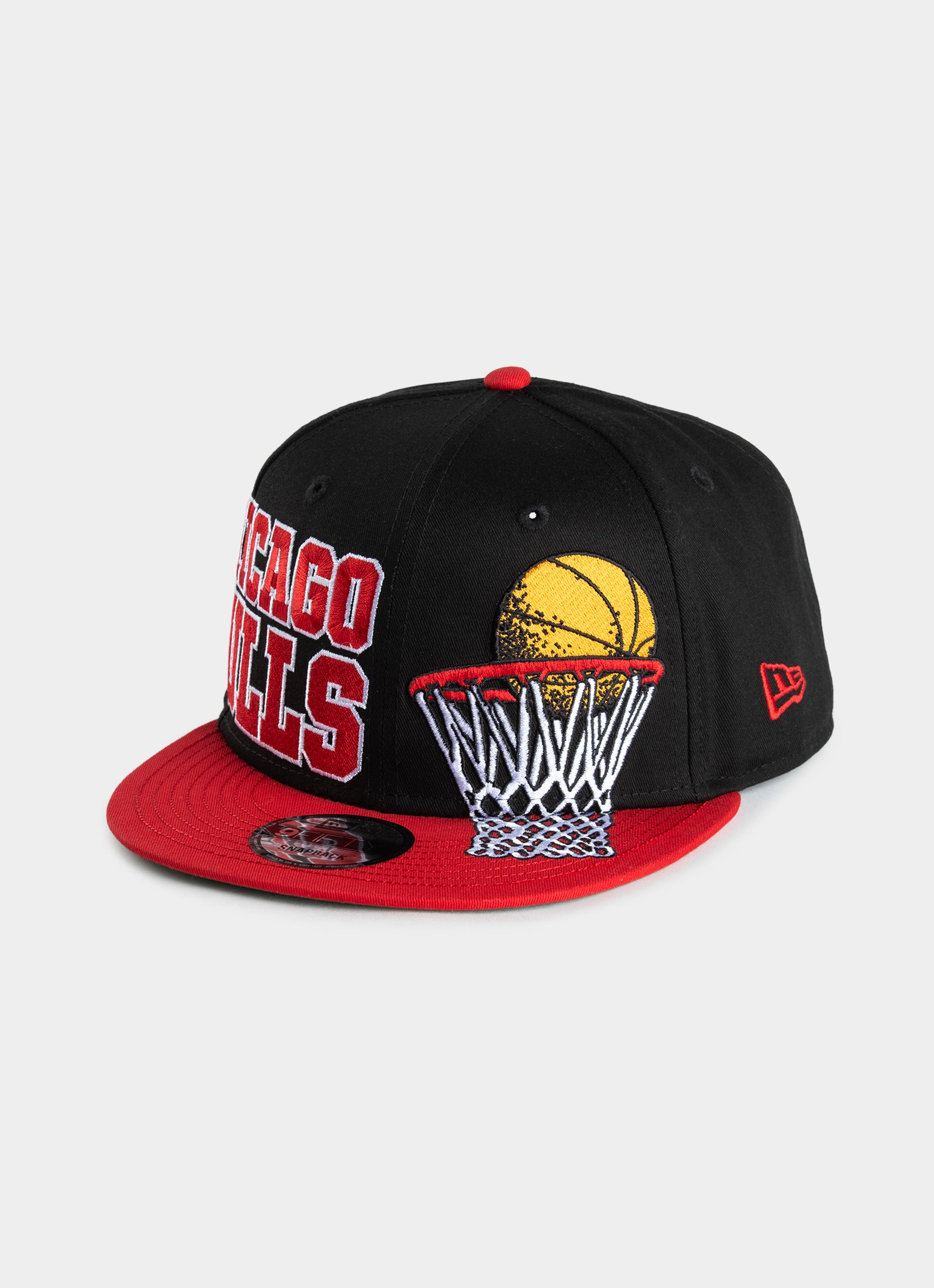 New Era Nba 9fifty Chicago Bulls Bigtime Snapback Cap in Black Red Rat