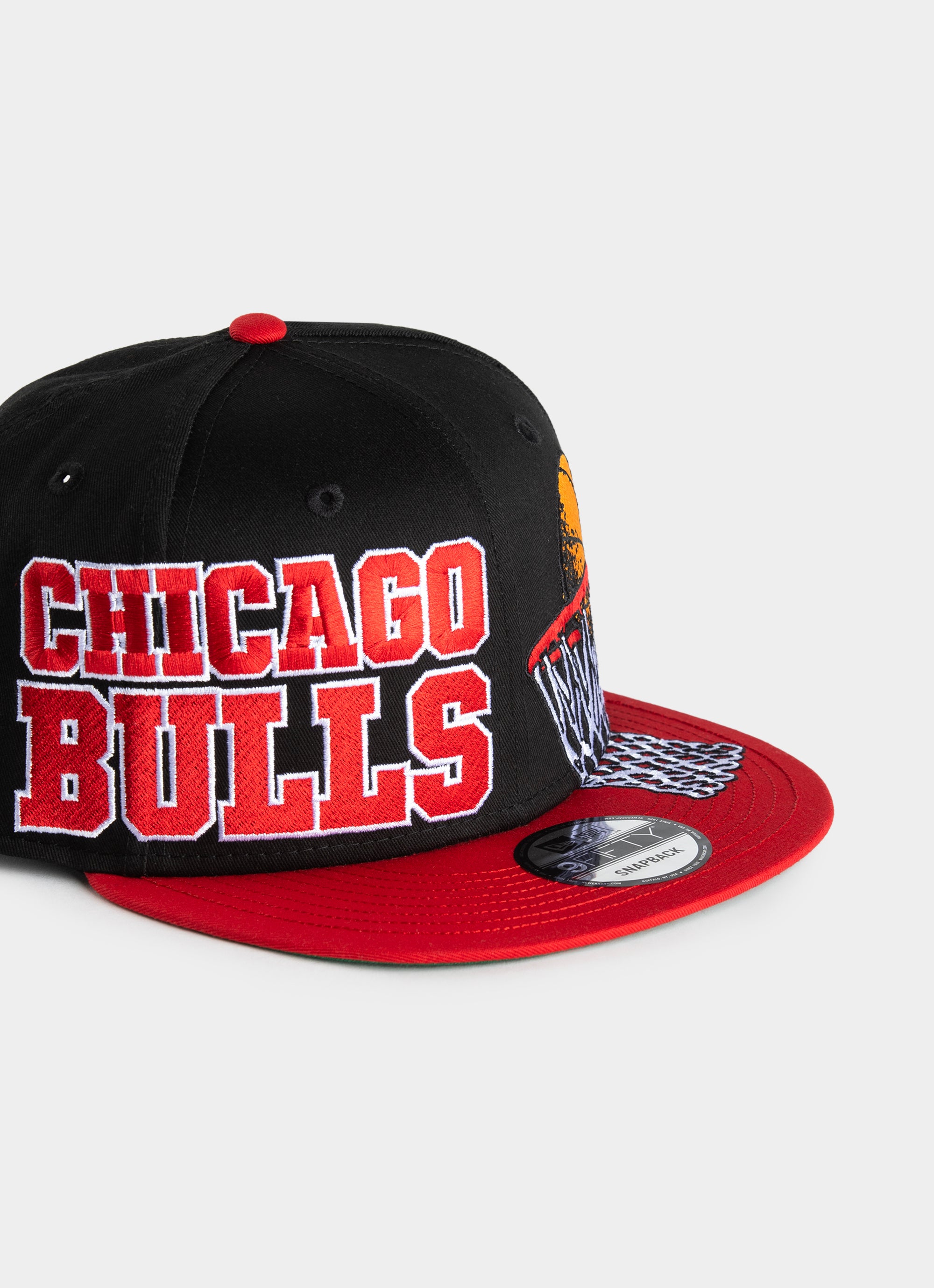 New Era Nba 9fifty Chicago Bulls Bigtime Snapback Cap in Black Red Rat