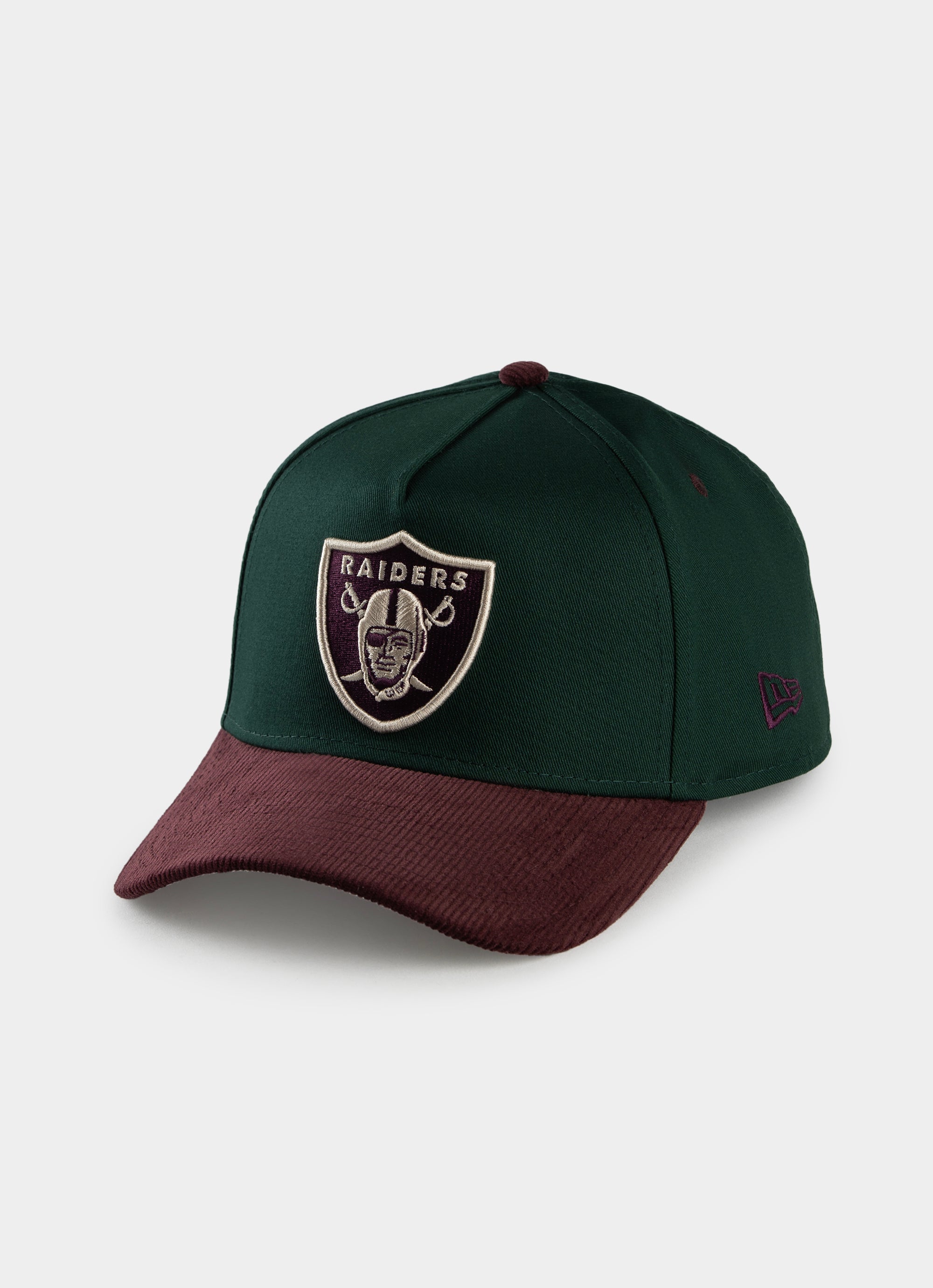 New Era Nfl 9forty A frame Las Vegas Raiders Rhubarb Cord Snapback Cap in Green Red Rat