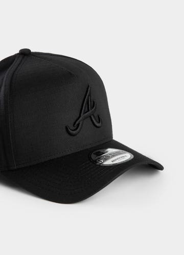 New Era Ripstop 9forty A-frame Atlanta Braves Cap in Black