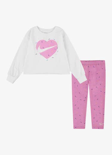 Nike Boxy Tee Legging Set-youth in Pink