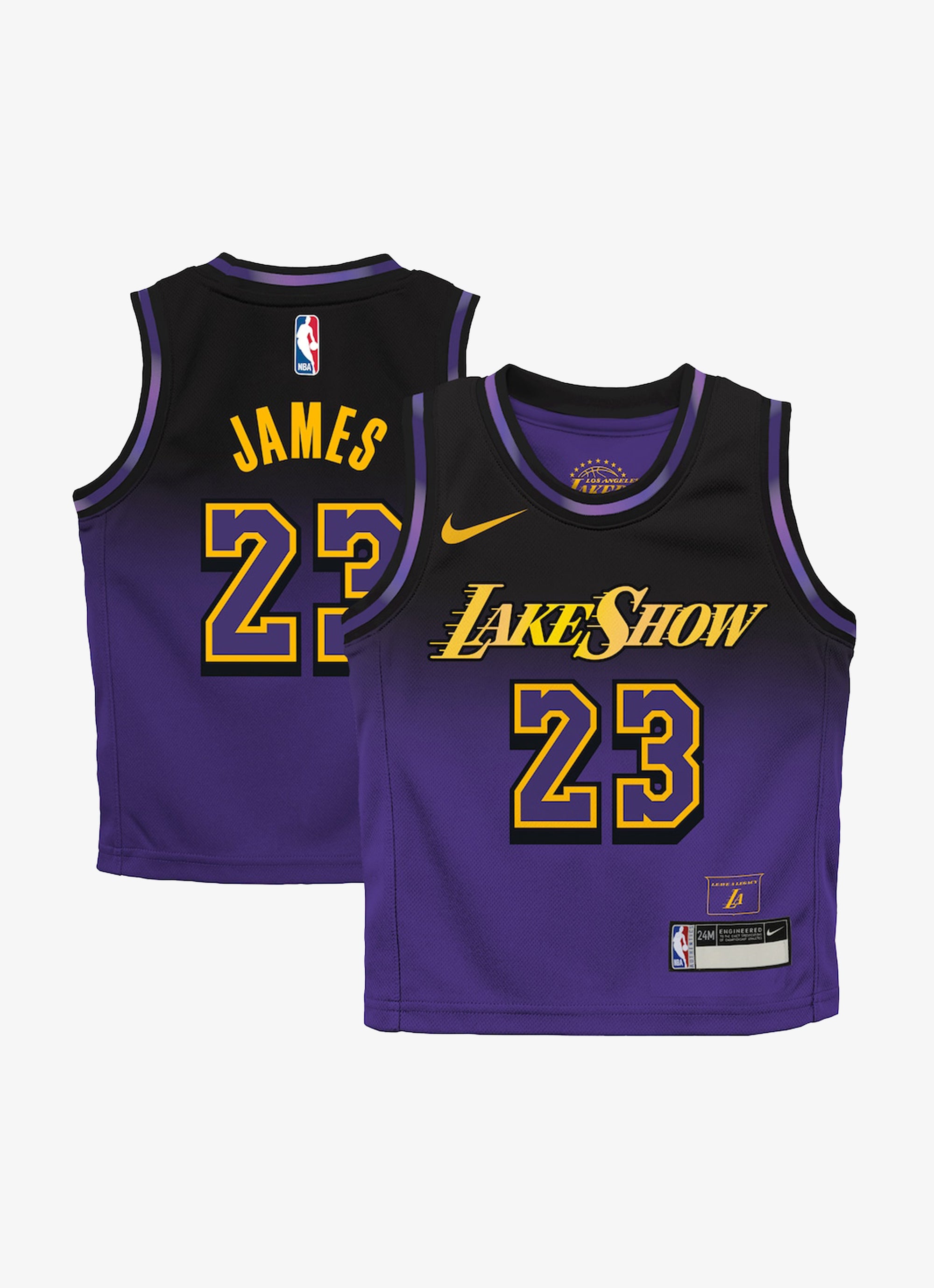 Nike X Nba Los Angeles Lakers Lebron James 0 7 City Edition Replica Jersey in Purple Red Rat