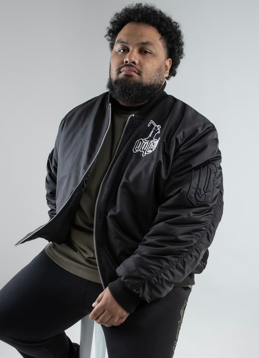 Outlaw Reaper Bomber Jacket - Big & Tall in Black | Red Rat