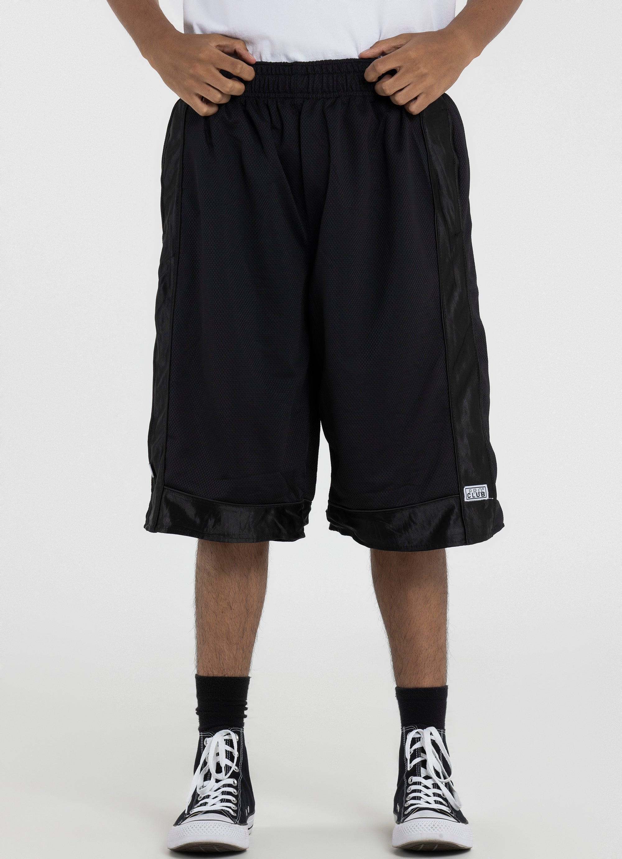 Proclub Heavy Mesh Shorts - Big & Tall in Black | Red Rat