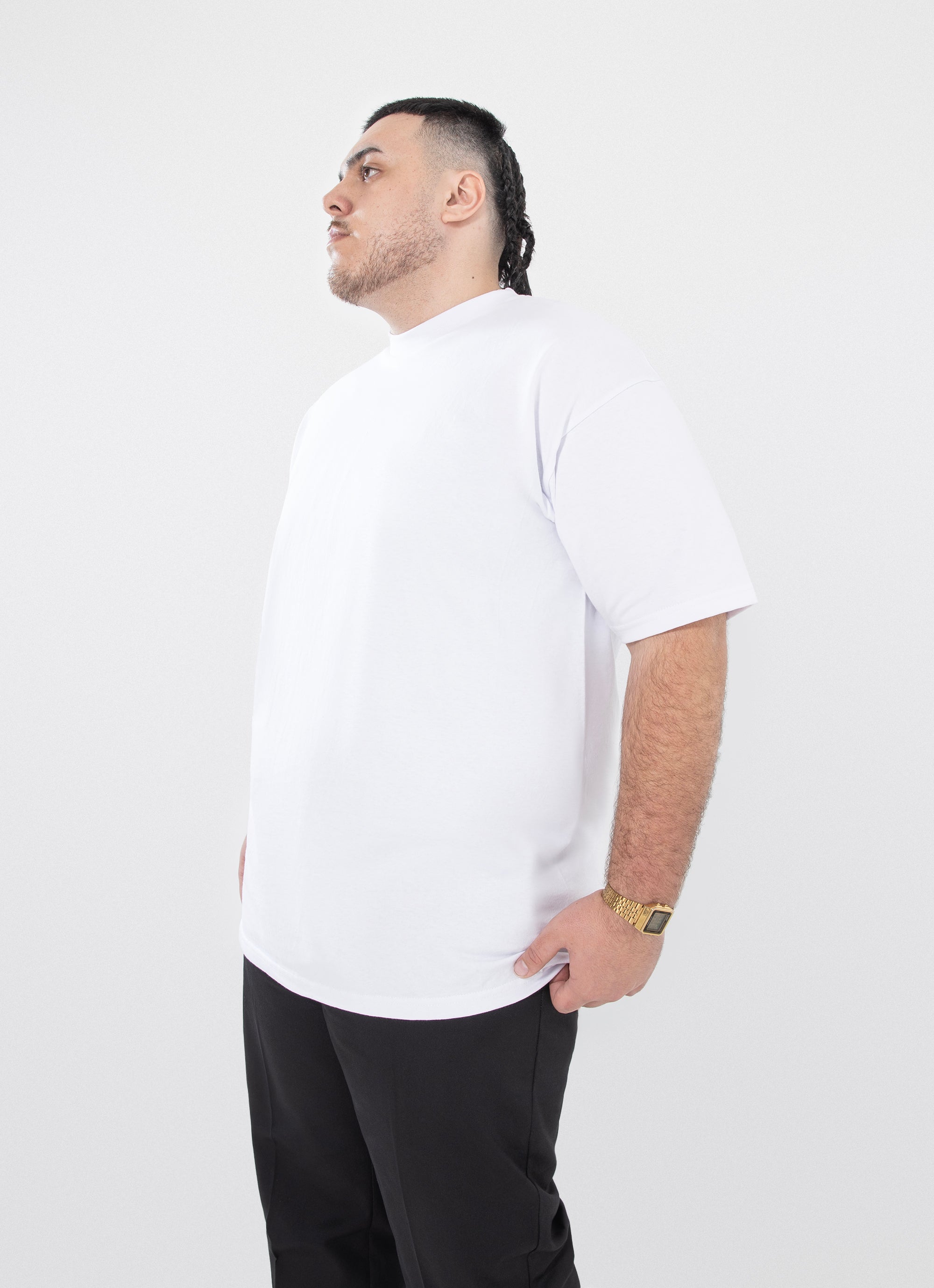 Proclub Heavy Weight White T shirt Big Tall in White Red Rat