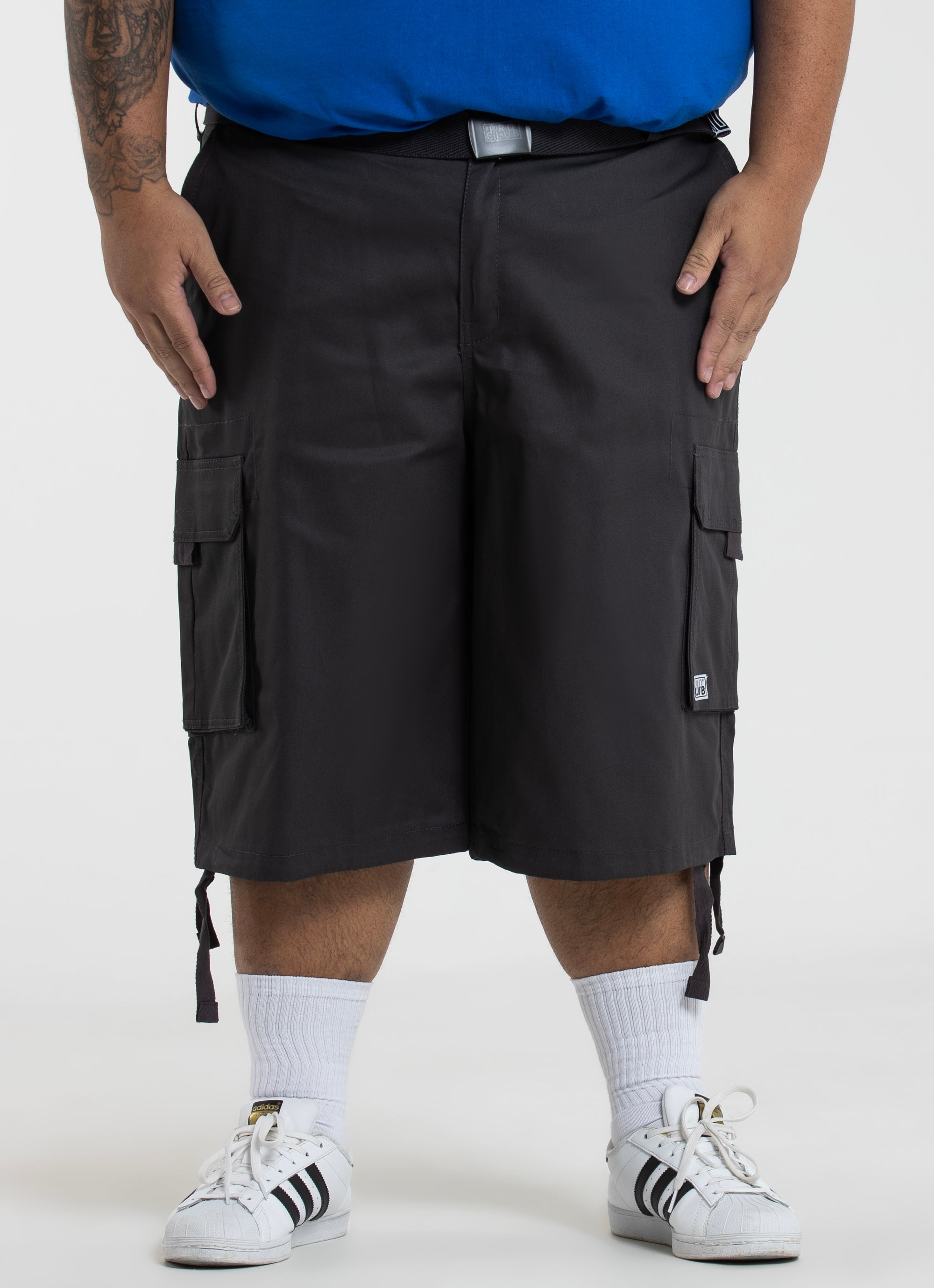 PRO CLUB Twill Cargo Shorts WHITE 