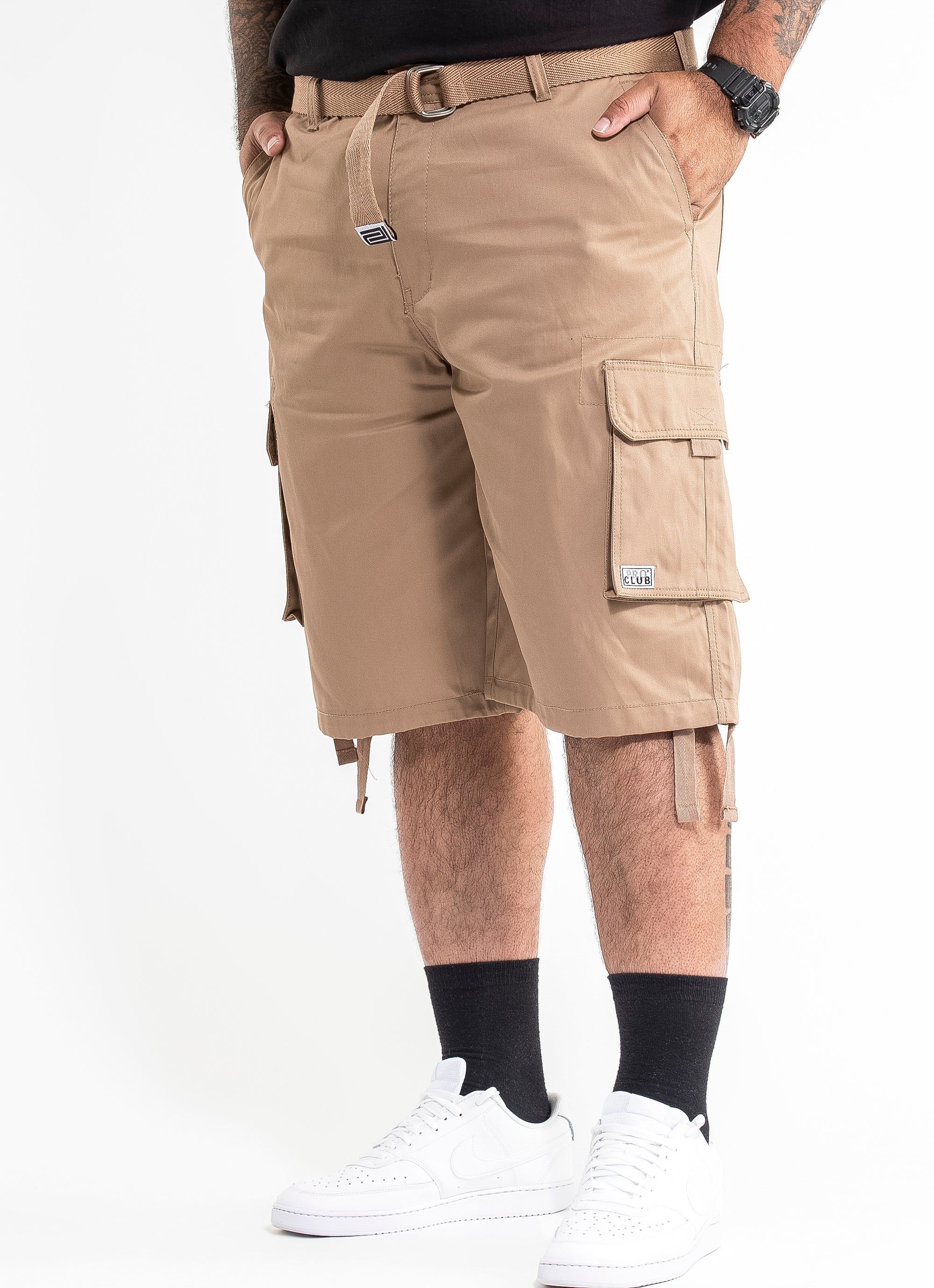 Proclub Twill Cargo Shorts - Big & Tall in Unknown | Red Rat