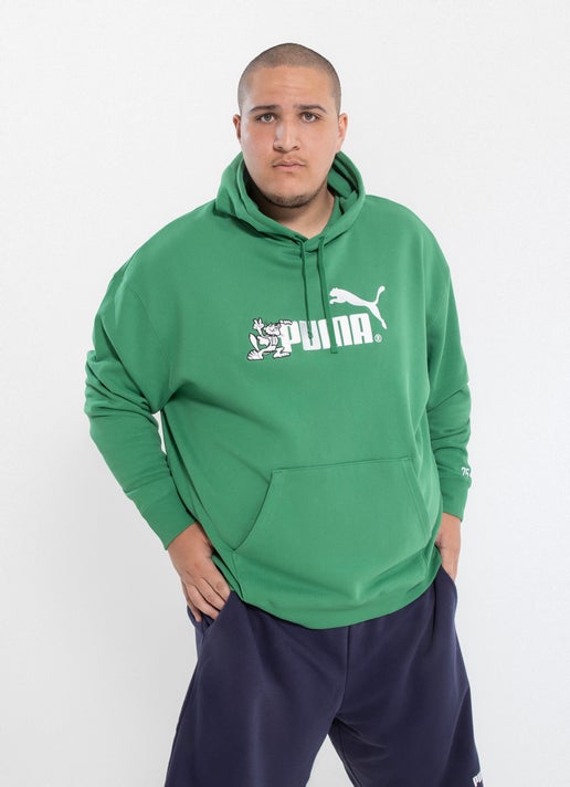 Puma Classics No.1 Logo Celebration Hoodie - Big & Tall in Green | Red Rat