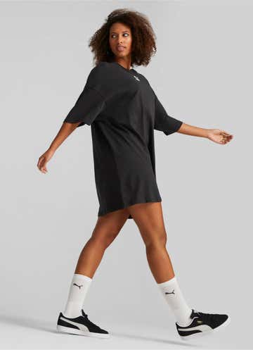 Puma Classics Tee Dress Plus Curve in Black Red Rat